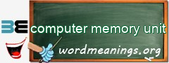 WordMeaning blackboard for computer memory unit